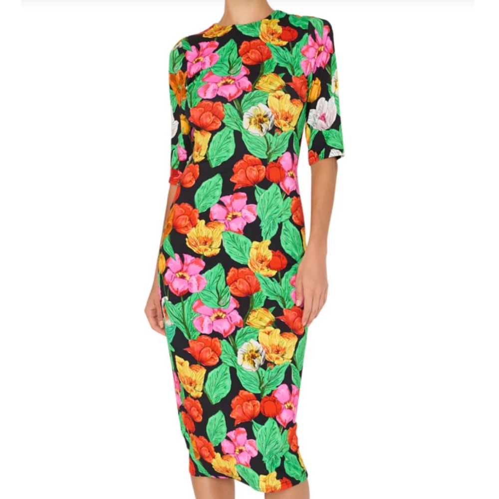 Milly Tulip Rosette Viscose Jersey Dress